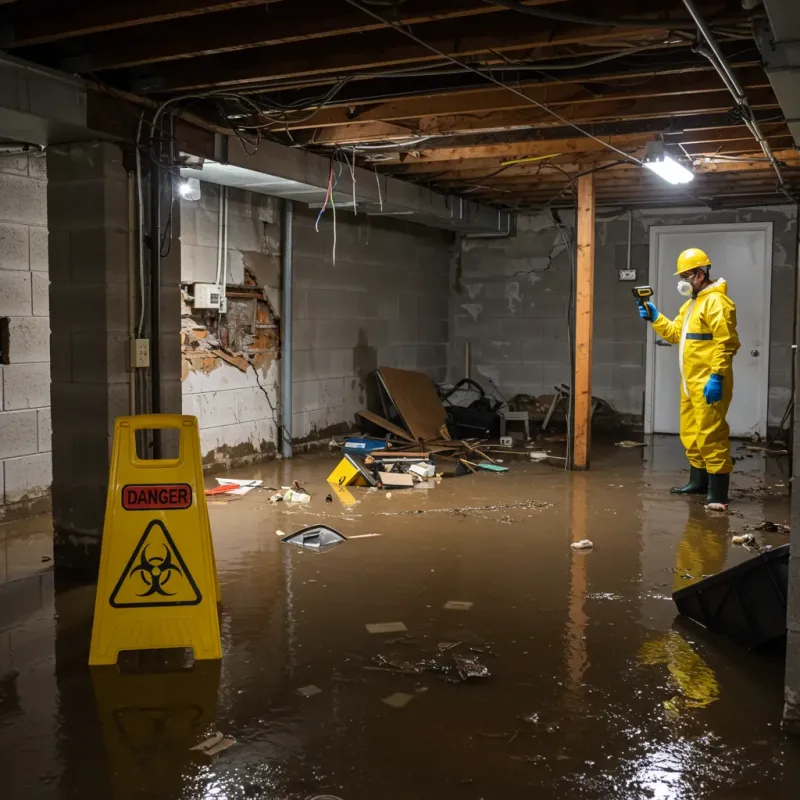 Flooded Basement Electrical Hazard in Quincy, FL Property